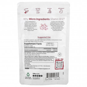 Micro Ingredients, витамин B12, клубника, 240 жевательных таблеток (2500 мкг в 1 таблетке) в Москве - eco-herb.ru | изображение Micro Ingredients, витамин B12, клубника, 240 жевательных таблеток (2500 мкг в 1 таблетке) в Москве - eco-herb.ru | фото