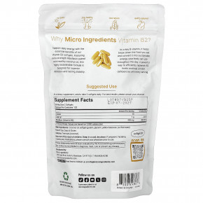 Micro Ingredients, витамин B2, рибофлавин, 240 капсул (200 мг в 1 капсуле) в Москве - eco-herb.ru | изображение Micro Ingredients, витамин B2, рибофлавин, 240 капсул (200 мг в 1 капсуле) в Москве - eco-herb.ru | фото