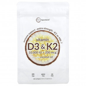 Micro Ingredients, Витамины D3 и K2, 300 мягких таблеток - описание | фото