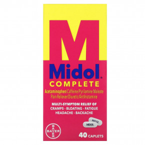 Midol, Полный комплекс, 40 капсул - описание | фото