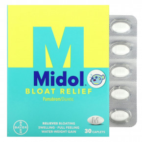 Midol, средство для снятия вздутия живота, 30 капсул - описание | фото