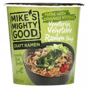 Mike's Mighty Good, Craft Ramen, вегетарианский овощной суп рамен, 54 г (1,9 унции) - описание