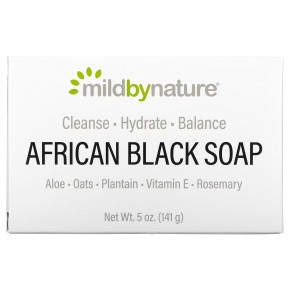 Mild By Nature, африканское черное кусковое мыло, с овсом и подорожником, 141 г (5 унций) - описание