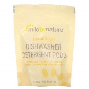 Mild By Nature, средство для мытья посуды в посудомоечной машине в капсулах, с ароматом лимона, 10 капсул, 180 г (6,3 унции) - описание