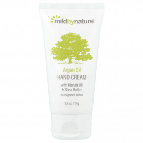 Mild By Nature, успокаивающий крем для рук с аргановым маслом, маслом марулы, кокосовым маслом и маслом ши, без запаха, 71 г (2,5 унции) - описание | фото