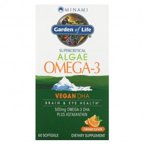 Minami Nutrition, Algae Omega-3, апельсиновый вкус, 60 мягких таблеток в Москве - eco-herb.ru | фото