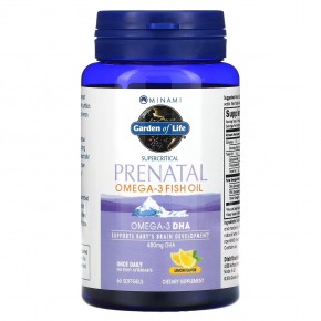 Minami Nutrition, Supercritical Prenatal, рыбий жир омега-3 со вкусом лимона, 60 мягких желатиновых капсул в Москве - eco-herb.ru | фото