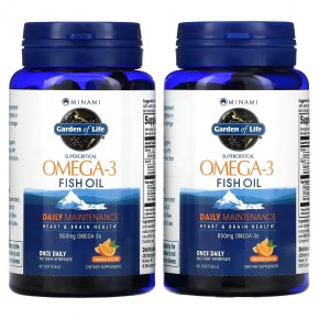 Minami Nutrition, Сверхкритический, Omega-3 Fish Oil, 850 мг, апельсиновый вкус, 120 гелевых капсул в каждой упаковке в Москве - eco-herb.ru | фото