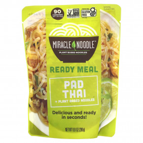 Miracle Noodle, Ready Meal, Пад Тай + лапша на растительной основе, 280 г (9,9 унции) - описание | фото
