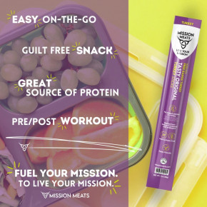 Mission Meats, индейка в палочках, вкусный оригинальный вкус, 28 г (1 унция) в Москве - eco-herb.ru | фото