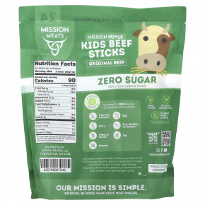 Mission Meats, миссии Минис, детские говяжьи палочки, оригинальная говядина, 24 палочки по 0,5 унции в Москве - eco-herb.ru | фото