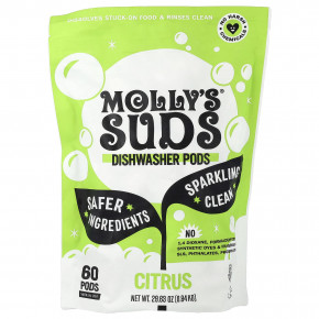 Molly's Suds, капсулы для посудомоечной машины, с цитрусовым вкусом, 60 капсул, 0,84 кг (29,63 унции) - описание | фото