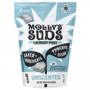Molly's Suds, капсулы для стирки, без отдушек, 60 капсул, 0,84 кг (29,63 унции) - описание