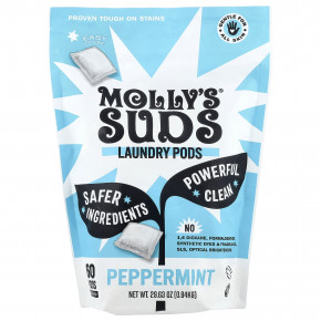 Molly's Suds, капсулы для стирки, с перечной мятой, 60 капсул, 0,84 кг (29,63 унции) в Москве - eco-herb.ru | фото