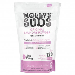 Molly's Suds, Оригинальный стиральный порошок, лотос и пион, 2,23 кг (79 унций) - описание | фото