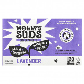 Molly's Suds, Сушилка для белья, лаванда, 120 листов - описание | фото