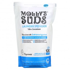 Molly's Suds, ультраконцентрированный стиральный порошок, с запахом перечной мяты, 2,275 кг (80,25 унции) в Москве - eco-herb.ru | фото
