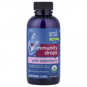 Mommy's Bliss, органические капли для иммунитета с бузиной, для детей от 4 месяцев, 90 мл (3 жидк. унции) в Москве - eco-herb.ru | фото