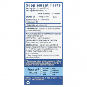 Mommy's Bliss, пробиотические капли для малышей с витамином D, с рождения, 10 мл (0,34 жидк. унции) в Москве - eco-herb.ru | фото