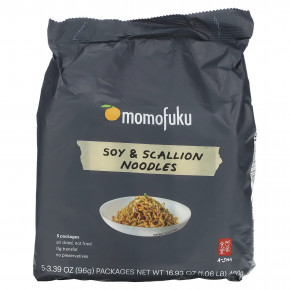 Momofuku, Соевая лапша и зеленый лук, 5 пакетиков по 96 г (3,39 унции) - описание