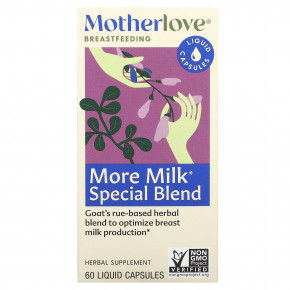 Motherlove, для грудного вскармливания, специальная смесь More Milk, 60 капсул с жидкостью - описание