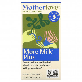 Motherlove, Грудное вскармливание, More Milk Plus, 120 жидких капсул в Москве - eco-herb.ru | фото