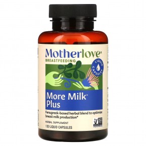 Motherlove, Грудное вскармливание, More Milk Plus, 120 жидких капсул в Москве - eco-herb.ru | фото