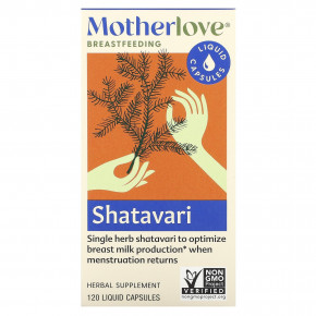 Motherlove, Кормление грудью, шатавари, 600 мг, 120 жидких капсул в Москве - eco-herb.ru | фото