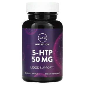 MRM Nutrition, 5-HTP, 50 мг, 30 веганских капсул - описание