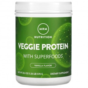 MRM Nutrition, растительный протеин с суперфудами, со вкусом ванили, 570 г (1,26 фунта) - описание
