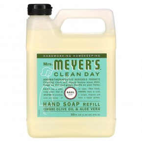 Mrs. Meyers Clean Day, жидкое мыло для рук, сменный блок, базилик, 975 мл (33 жидк. унции) в Москве - eco-herb.ru | фото