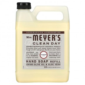 Mrs. Meyers Clean Day, жидкое мыло для рук, сменный блок, с запахом лаванды, 975 мл (33 жидк. унции) - описание