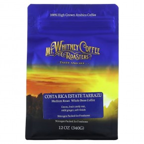 Mt. Whitney Coffee Roasters, Costa Rica Estate Tarrazu, зерновой кофе, средняя обжарка, 340 г (12 унций) в Москве - eco-herb.ru | фото