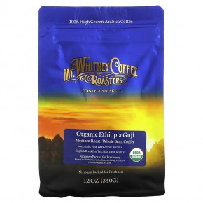 Mt. Whitney Coffee Roasters, Organic Ethiopia Guji, кофе в зернах, средней обжарки, 340 г (12 унций) в Москве - eco-herb.ru | фото