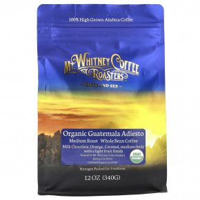 Mt. Whitney Coffee Roasters, органический кофе из цельных зерен, гватемала, средняя обжарка, 340 г (12 унций) - описание | фото