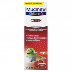 Mucinex, Children's, средство от кашля, от 4 лет, вишня, 118 мл (4 жидк. унции) в Москве - eco-herb.ru | фото