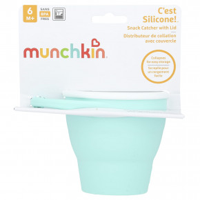 Munchkin, C'est Silicone! ™, ловушка для снеков с крышкой, для детей старше 6 месяцев, со вкусом мяты, 1 шт. - описание | фото