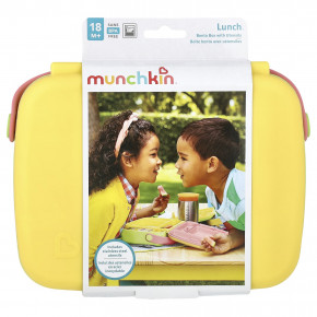 Munchkin, Lunch ™, Bento Box с посудой, для детей старше 18 месяцев, желтый, набор из 3 предметов - описание | фото