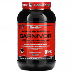 MuscleMeds, Carnivor, биоинженерный изолят говяжьего протеина, шоколад, 949,2 г (2 фунта) - описание