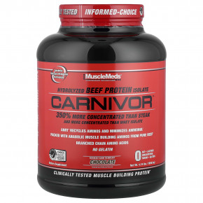 MuscleMeds, Carnivor™, гидролизованный изолят говяжьего протеина, со вкусом шоколада, 1898,4 г (4,19 фунта) - описание | фото