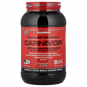 MuscleMeds, Carnivor™, гидролизованный изолят говяжьего протеина, со вкусом шоколада, 949,2 г (2,09 фунта) - описание | фото