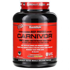 MuscleMeds, Carnivor, изолят говяжьего белка, полученный с помощью биоинженерии, со вкусом шоколада и арахисового масла, 1876 г (4,14 фунта) - описание