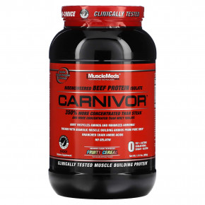 MuscleMeds, Carnivor, изолят говяжьего белка, созданный путем биоинженерии, со вкусом фруктовых хлопьев, 868 г (1,91 фунта) в Москве - eco-herb.ru | фото