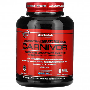 MuscleMeds, Carnivor, изолят говяжьего протеина, полученный с помощью биоинженерии, со вкусом рокет, 1624 г (3,58 фунта) в Москве - eco-herb.ru | фото