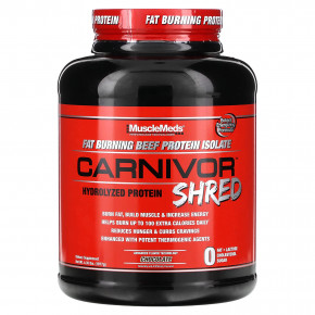 MuscleMeds, Carnivor Shred, гидролизованный протеин, шоколад, 1977 г (4,35 фунта) - описание