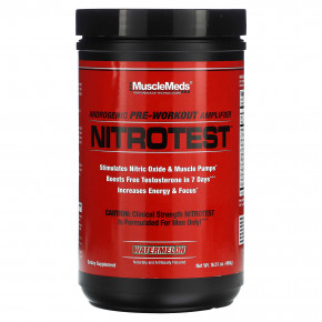 MuscleMeds, Nitrotest, андрогенный предтренировочный усилитель, арбуз, 468 г (16,51 унции) в Москве - eco-herb.ru | фото