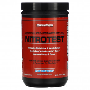 MuscleMeds, Nitrotest, андрогенный усилитель перед тренировкой, голубая малина, 474 г (16,72 унции) в Москве - eco-herb.ru | фото