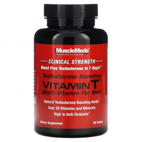 MuscleMeds, Vitamin T, мультивитамины для повышения уровня тестостерона для мужчин, 90 таблеток в Москве - eco-herb.ru | фото
