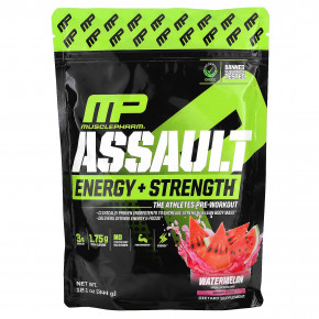 MusclePharm, Assault Energy + Strength, предтренировочный комплекс, со вкусом арбуза, 344 г (12,1 унции) - описание | фото