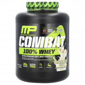 MusclePharm, Combat, 100% сыворотка, банановое молоко, 2,25 кг (5 фунтов) в Москве - eco-herb.ru | фото